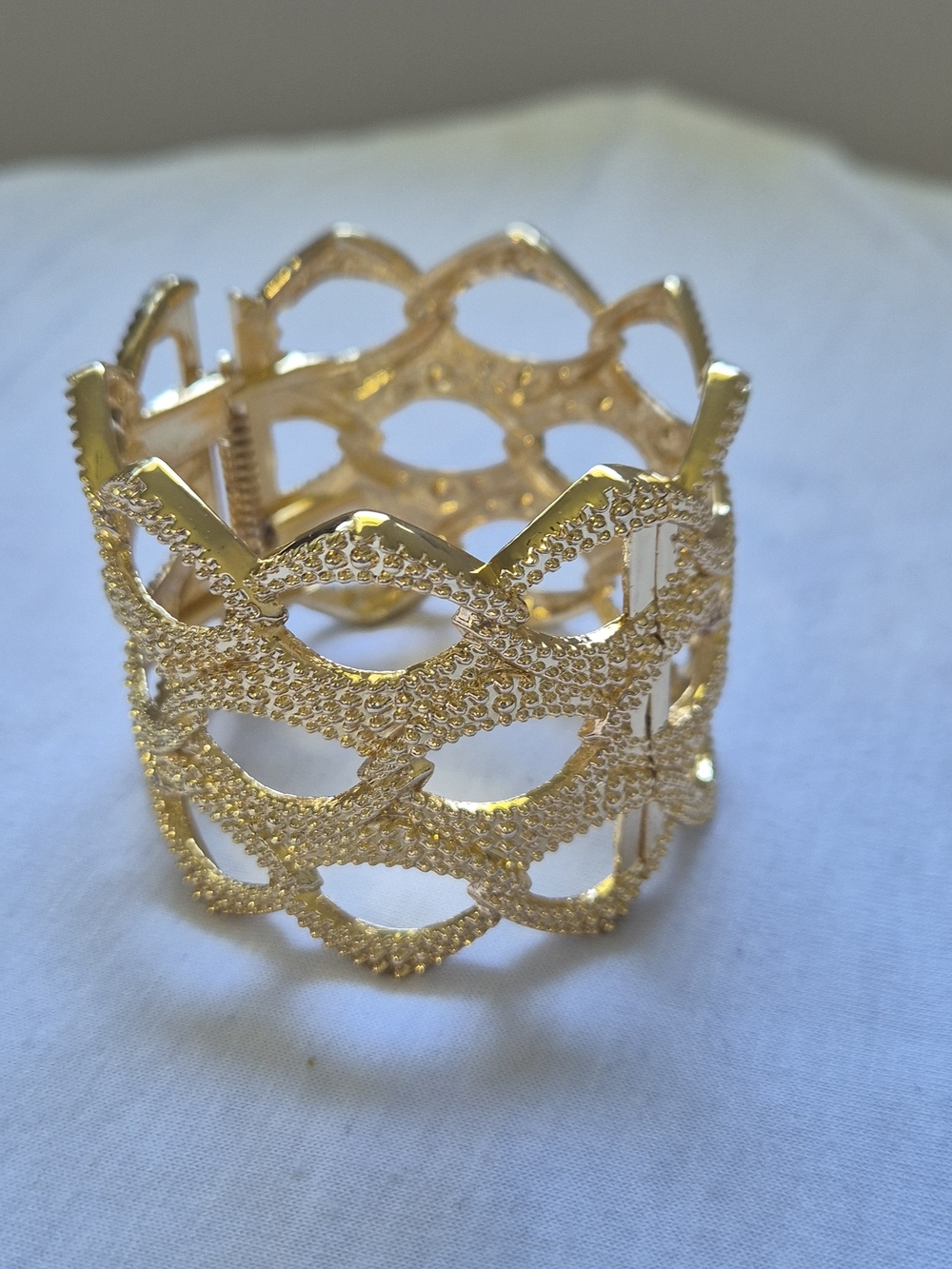 INC International Concepts Gold Crystal Lattice Statement Bracelet - Picture 5 of 6